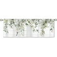 thumbnail image 5 of Farmhouse Eucalyptus Curtain Valance for Window Treatments Rustic Leaf Floral Rod Pocket Kitchen Treatment Flower Botanical Window Drapes for Bathroom Bedroom Living Room 1 panel (52x18 Inch), 5 of 5