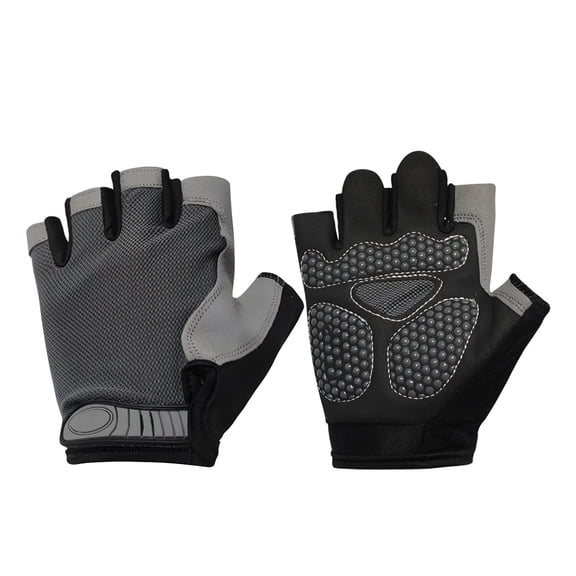 Women's Workout Gloves, Half Finger Ventilated Grip Exercise Gloves, Lightweight Gym Gloves for Weight Lifting, Cycling, Climbing in Grey