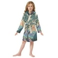 thumbnail image 6 of FORMRS Niños Bathrobe Unisex Hooded Robe Soft Plush Pajamas Sleepwear, Size 7-9T, Pine Tree Rainbow, 6 of 7