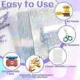 thumbnail image 3 of 60-Pack Metallic Holographic Cardstock Shiny Fluorescent A4 Thick Cardstock Mirror Paper for Card Making Scrapbooking, 3 of 7