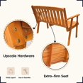 thumbnail image 4 of Mcombo Outdoor Acacia Wood Garden Bench, Natural 35" H, 4 of 7
