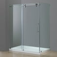 thumbnail image 2 of AstonGlobal SEN979-TR-CH-60-10-L Langham 60 x 35 x 77.5 in. Completely Frameless Sliding Shower Enclosure in Chrome with Left Base, 2 of 6