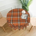 thumbnail image 6 of Fall Round Tablecloth 70 Inch Burnt Orange Buffalo Plaid Table Cloth Autumn Checkered Harvest Thanksgiving Holiday Table Covers Polyester Indoor Outdoor Tablecloths for Kitchen Dining Party, 6 of 6