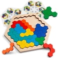 thumbnail image 3 of Juguete de rompecabezas HUOGUO, hexágono de madera, para niños y adultos, 3 of 3