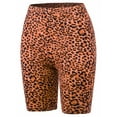 thumbnail image 2 of A2Y Women's Brushed Microfiber Leopard Print Biker Bermuda Shorts Orange L, 2 of 3