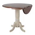 thumbnail image 4 of Sunset Trading Andrew 42" Round Extending Dropleaf Pub Table White/Chestnut Wood, 4 of 5