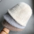 thumbnail image 3 of LinYooLi Rabbit Hairy Hat Female Autumn And Winter Versic Plush Fisherman Hat Version Of The Face, Small Bucket Hat, Warm Basin Hood, 3 of 9