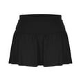 thumbnail image 4 of Oplxuo Womens Mini Skirt Casual Fold Over Low Waist Pleated Tennis Athletic Skorts Ruffle Skirts, 4 of 5