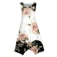 thumbnail image 4 of YDKZYMD Summer Casual Dresses for Women Floral Flowers Wedding Maxi Beach Boho Tank Dresses Hem Sundress Petite Sleeveless Midi Dress with Pockets White L, 4 of 5