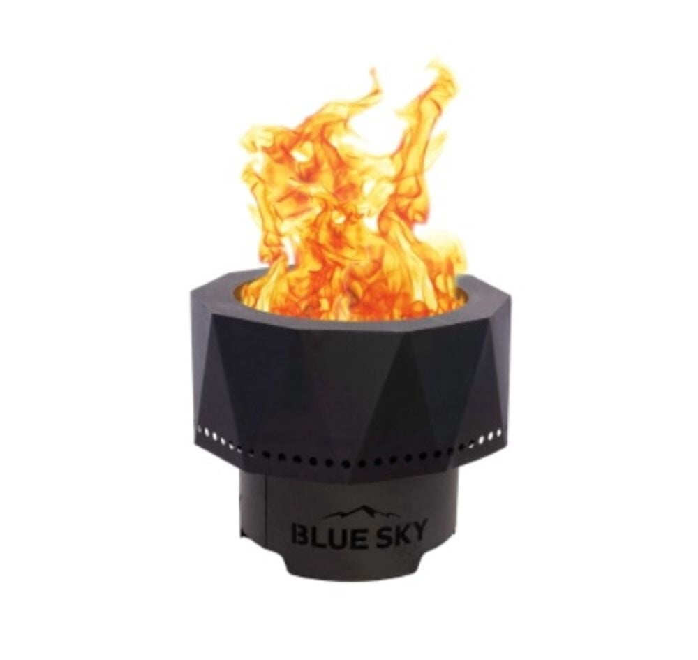 Blue Sky Outdoor Living Ridge Portable Steel Smokeless Fire Pit with Carrying Bag, Firewood and/or Wood Pellet Burning