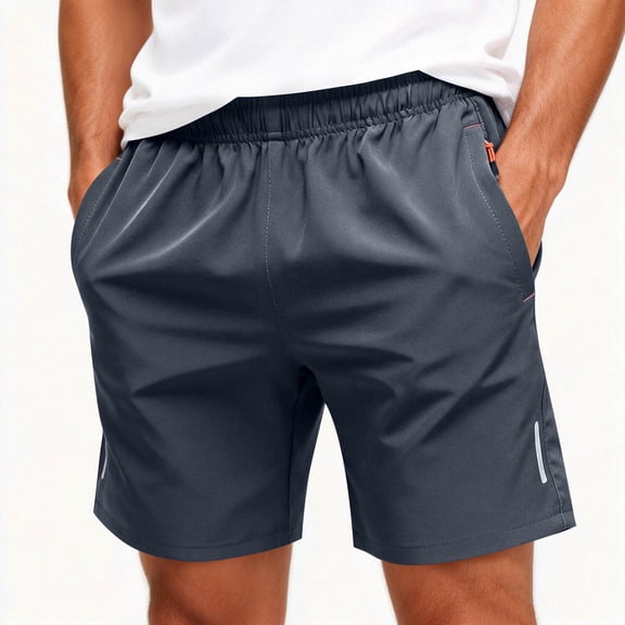 Dresfit Gym Shorts Men Quick Dry Workout Shorts with Zipper Sumemr 2026 Lightweight Relax Fit Tennis Shorts Breathable Elastic Waist Sweatshorts Gray 2XL