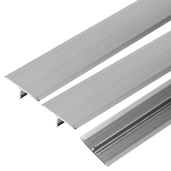 Uxcell 3 Pcs Aluminum T Molding Floor Transition Strip for Laminate Flooring (0.8"x3 Ft, Grey)