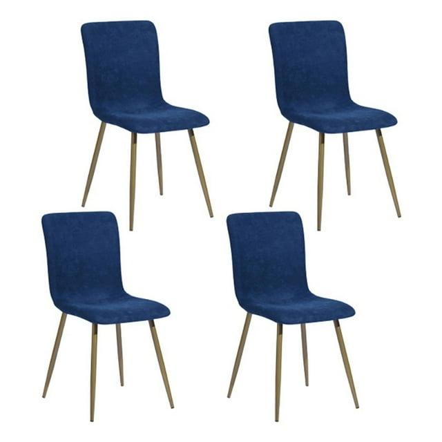 Pemberly Row Chaises de Salle à Manger en Tissu 18.9" en Bleu (Lot de 4)