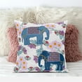 thumbnail image 3 of Amrita Sen Designs  16 x 16 in. Two Elephants Broadcloth Indoor & Outdoor Blown & Closed Pillow - Blue, Pink & Grey, 3 of 4