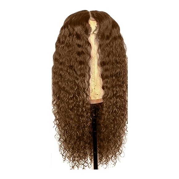 EARKITY Black long wave wig for women, Middle part Long curly wig Heat resistant synthetic hair Looking natural, Fiber Wig for Daily Party Use