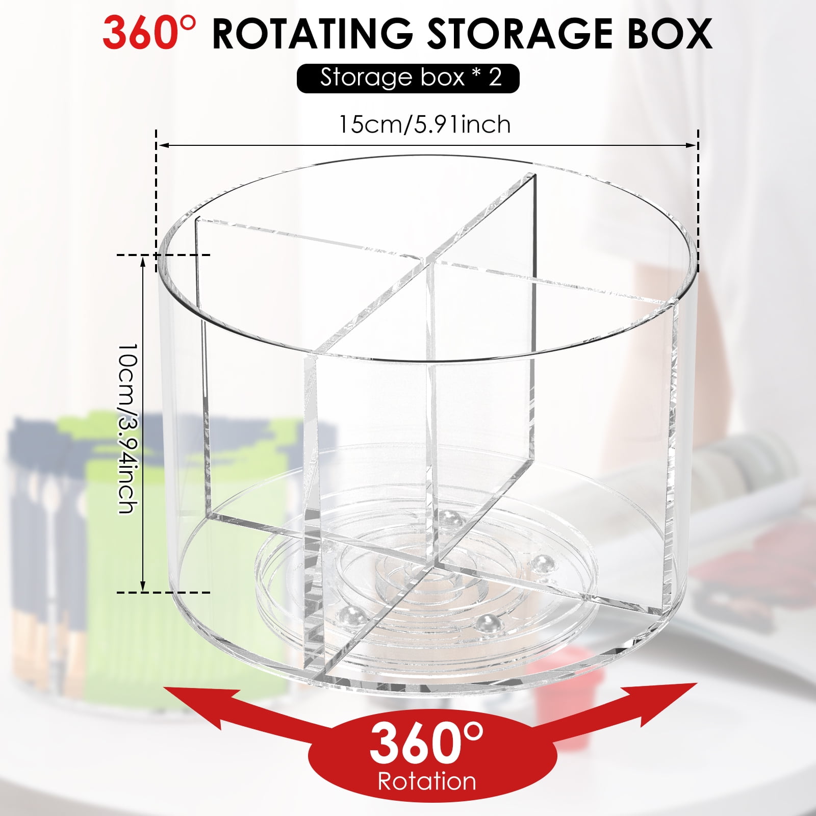 Drinks Packet Organizer Clear Flavor Packet Holder Versatile Lazy Susan Rotating Storage Fit Divided Drinks Mix Rotating Holder Easy to Use Water Packet Organizer for Counter Top