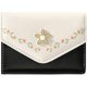 thumbnail image 1 of Cartera para mujer y niña, con diseño de flores, triple pliegue, de piel sintética, delgada, corta, pequeña, con tarjetero, color negro, 1 of 5