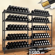 68.9 Wide Storage Shelves Heavy Duty Wire Shelving Unit 72.4 Tall Metal Shelves for Storage Rack 5 Tier Adjustable Garage Shelving 1500Lbs Steel Shelves for Pantry Kitchen Basement,Black