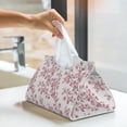 thumbnail image 5 of Tissue Box Cover, Elegant berry blossoms Rectangular Leather Tissue Holder - Tissue Case Facial Paper Organizer for Bathroom, Vanity Countertop, Tabletop, Car, Napkin, 5 of 6