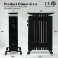 thumbnail image 4 of Costway 1500W Oil Filled Radiator Heater Electric Space Heater w/ Humidifier Black, 4 of 10