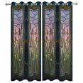 thumbnail image 2 of Outdoor Curtains for Patio Waterproof, Stained Glass Windproof Pravicy Outside Porch Blackout Curtain, Vintage Abstract Botanical Plant Sun Blocking Grommets Curtains for Cabana 2 Panels 54"x95", 2 of 9