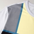 thumbnail image 4 of Men's Casual Lightweight Interlock T Shirts with Short Sleeve Crew Neck Color Block Graphic Tees Shirt Summer Tops Yellow, 4 of 9