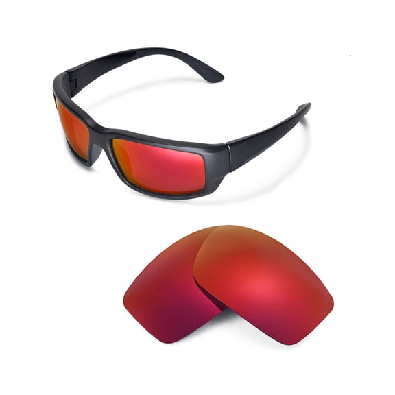 Walleva Fire Red Polarized Replacement Lenses for Costa Del Mar Fantail Sunglasses