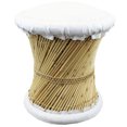 thumbnail image 1 of Natural Geo Moray Accent Stool - Faux Leather White, 1 of 5