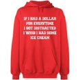 thumbnail image 2 of OXI Hoodie Sweatshirt - If I Had a Dollar For Everything, Basic Casual Hoodie for Men's and Women Fleece Hoodie Long Sleeve - Red Small, 2 of 3