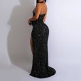 thumbnail image 4 of Ashirexll Formal Dresses for Women Fashionable Sequin Slit Sleeveless Hip Hugging Long Dress Evening Gowns for Women Formal Black XXL, 4 of 7