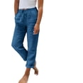 thumbnail image 2 of Cropped Linen Pants Women Petite Summer Casual Lightweight Ankle Length Loose Fit Straight Leg Trousers with Pockets XL, 2 of 5