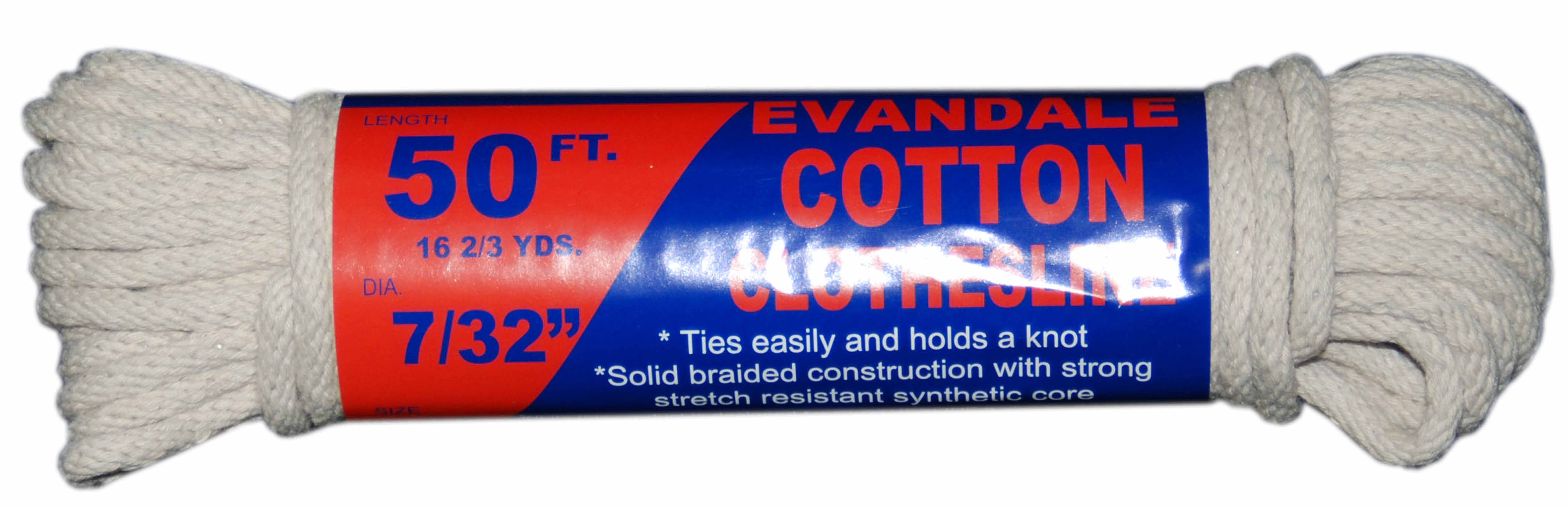T.W . Evans Cordage 7/32" EVANDALE COTTON CLOTHESLINE 50' HANK