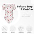 thumbnail image 4 of Fotbe Red coral and scallop seashell Body de Mujer con Cuello Redondo y Mangas Cortas, Sin Mangas Ajustado, Suave, Cómodo y Básico-Large, 4 of 7