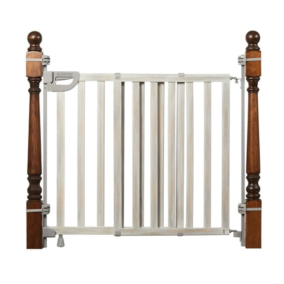 Summer by Ingenuity Wood Banister & Stair Safety Pet and Baby Gate, 33 - 46" Wide, 33" Tall - Birch Stain