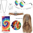 thumbnail image 2 of Conjunto de disfraz de peluca hippie Accesorios hippies Collar y aretes con el símbolo de la paz Pulsera Diadema hippie Gafas de sol Disfraz hippie de Halloween para fiesta temática de los años 60 70, 2 of 7