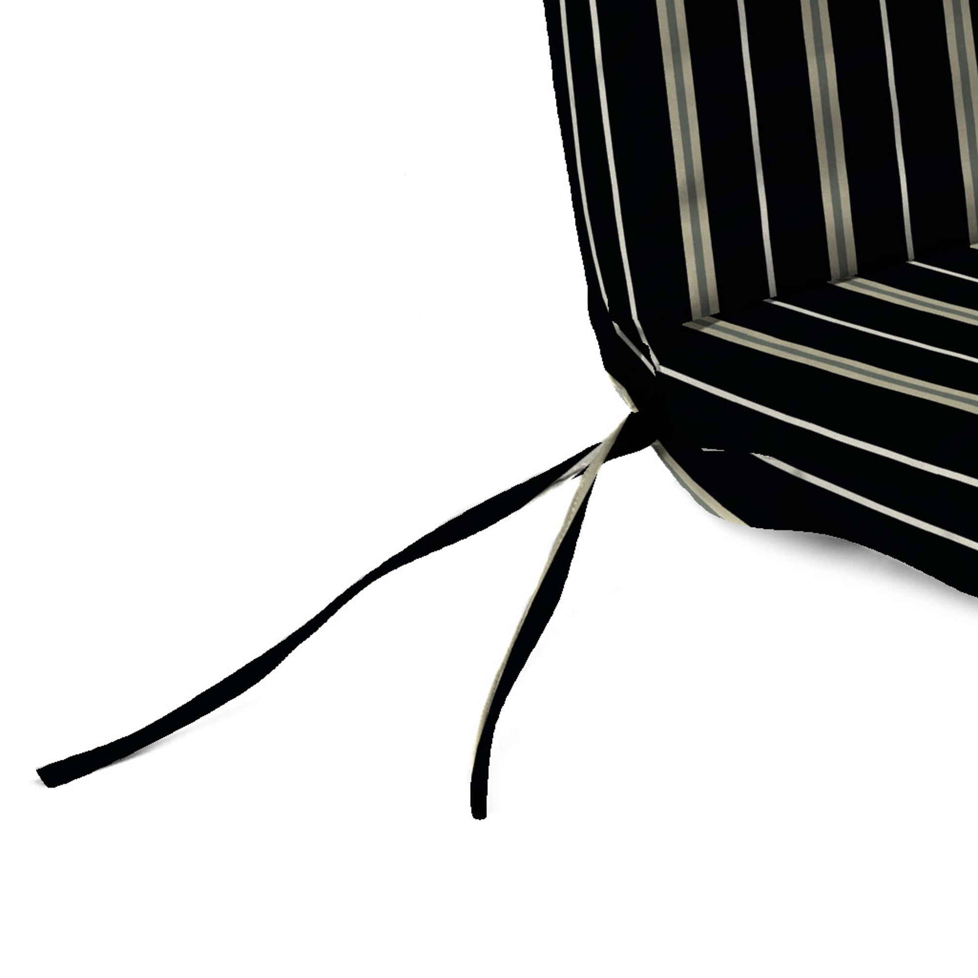 Jordan Manufacturing 72" x 22" Platt Ink Black Stripe Rectangular Outdoor Chaise Lounge Cushion with Ties and Hanger Loop