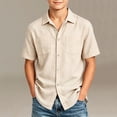 thumbnail image 2 of Abtuhar Kids Boys 5-15 Years Summer Tops Solid Short Sleeve Turndown Collar Breathable Soft Casual Blouses Shirts, 2 of 5