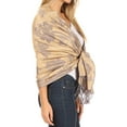 thumbnail image 4 of Sakkas Tawny Reversible Butterfly Pashmina/ Shawl/ Wrap/ Stole - Beige - One Size, 4 of 5