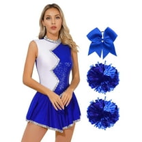 TiaoBug Women  Cheer Leader Dance Costumes Cheer Rave Dance Halloween Cheerleading  Costume Blue M