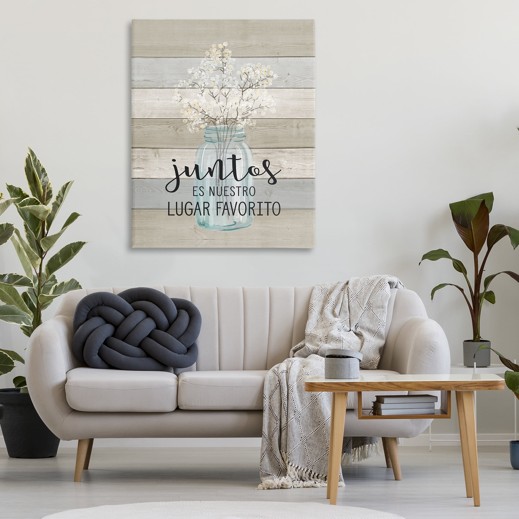Stupell Industries Juntos, Nuestro Lugar Favorito Inspirational Quotes & Sayings Painting Wrapped Canvas Art Print Wall Art, 36 x 48