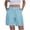 Light Blue women cargo shorts elastic waist a1, variant on Cagogo Womens Shorts Elastic Waist Flowy Casual Loose Fit Solid Basic Summer Vacation Beach Hiking Shorts with Pockets, Dark Blue XL