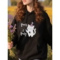 thumbnail image 3 of Cute Black Cat Hoodie for Women and Men, Unisex Casual Pullover Sweatshirt, Cozy Funny Cat Graphic Top, Everyday Outfit Gift Idea for Cat Lovers and Friends, 3 of 5