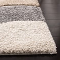 thumbnail image 2 of SAFAVIEH Florida Tyler Geometric Waves Shag Area Rug, Ivory/Grey, 5'3" x 7'6", 2 of 6