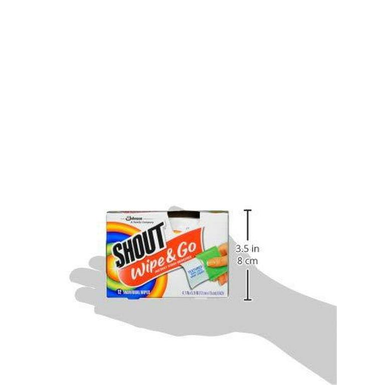 SJN686661, Shout® 686661 Wipe and Go Instant Stain Remover, 4.7 x 5.9, 80  Packets/Carton