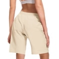 thumbnail image 5 of Running Shorts for Women Quick Dry Hiking Cargo Shorts Lightweight Stretch Active Golf Athletic Short Zipper Pockets Khaki XL, 5 of 5