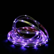 CC Christmas Decor 18' Purple LED Outdoor Christmas Linear Tape Lighting - White Finish