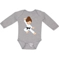 thumbnail image 3 of Inktastic Karate Girl, Cute Girl, Black Belt, Brown Hair Girls Long Sleeve Baby Bodysuit, 3 of 5
