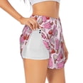 thumbnail image 1 of Balery Strawberry Popsicle Pantalones cortos deportivos para mujer con forro y dos bolsillos, elásticos, para entrenamiento, gimnasio, yoga-X-Large, 1 of 7