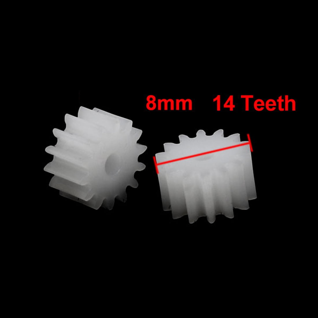 50pcs 14 Teeth 8mm Dia Plastic Gear Wheel for Car Motor Shaft 