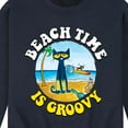 thumbnail image 3 of Pete The Cat - Beach Time Is Groovy - Men's Crew Neck Fleece Pullover, 3 of 6